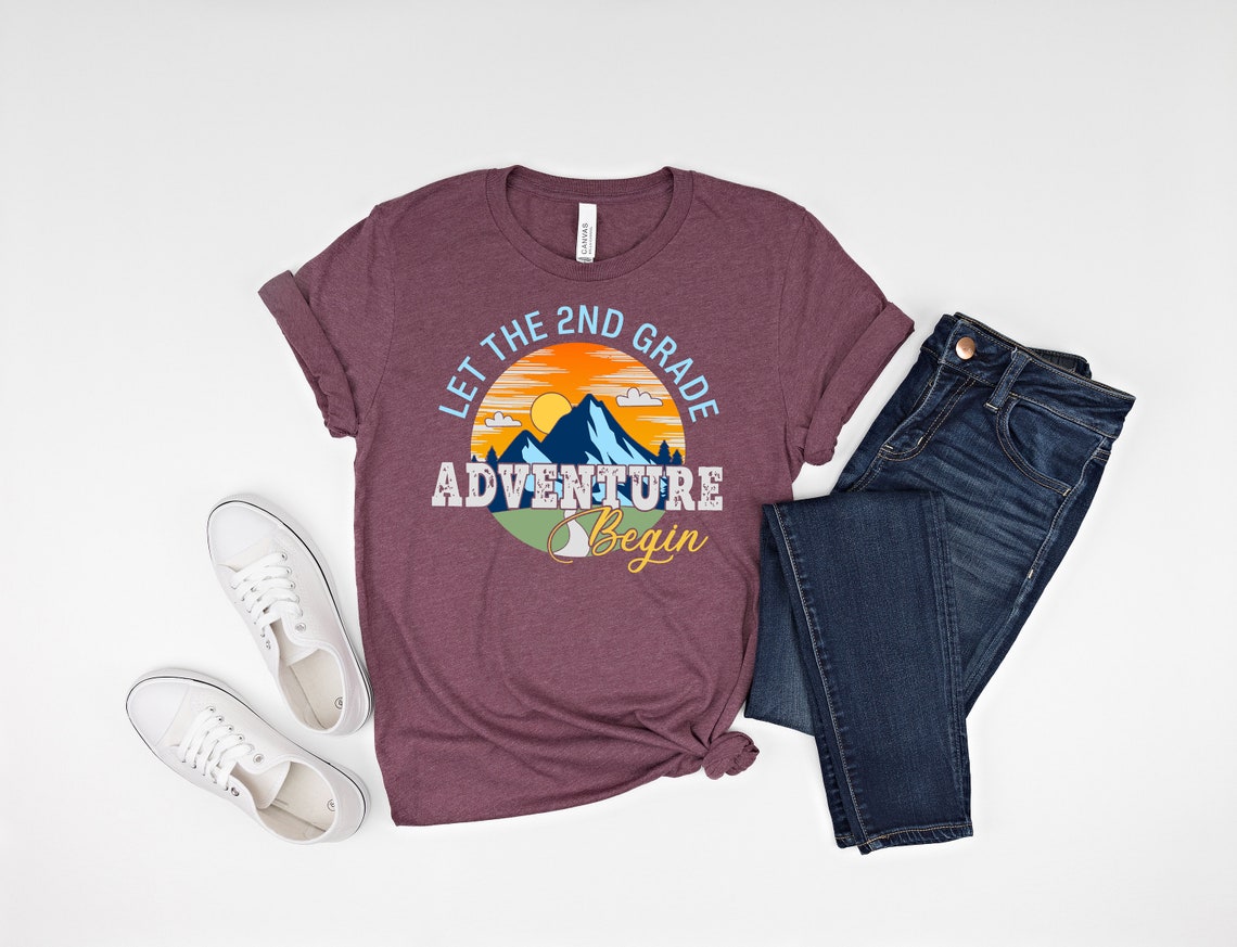 Let The 2nd Grade Adventure Begin Shirt, Hello Second Grade Shirt, Back to School Shirt, Second Grade Teacher Shirt, First Day Of School Tee