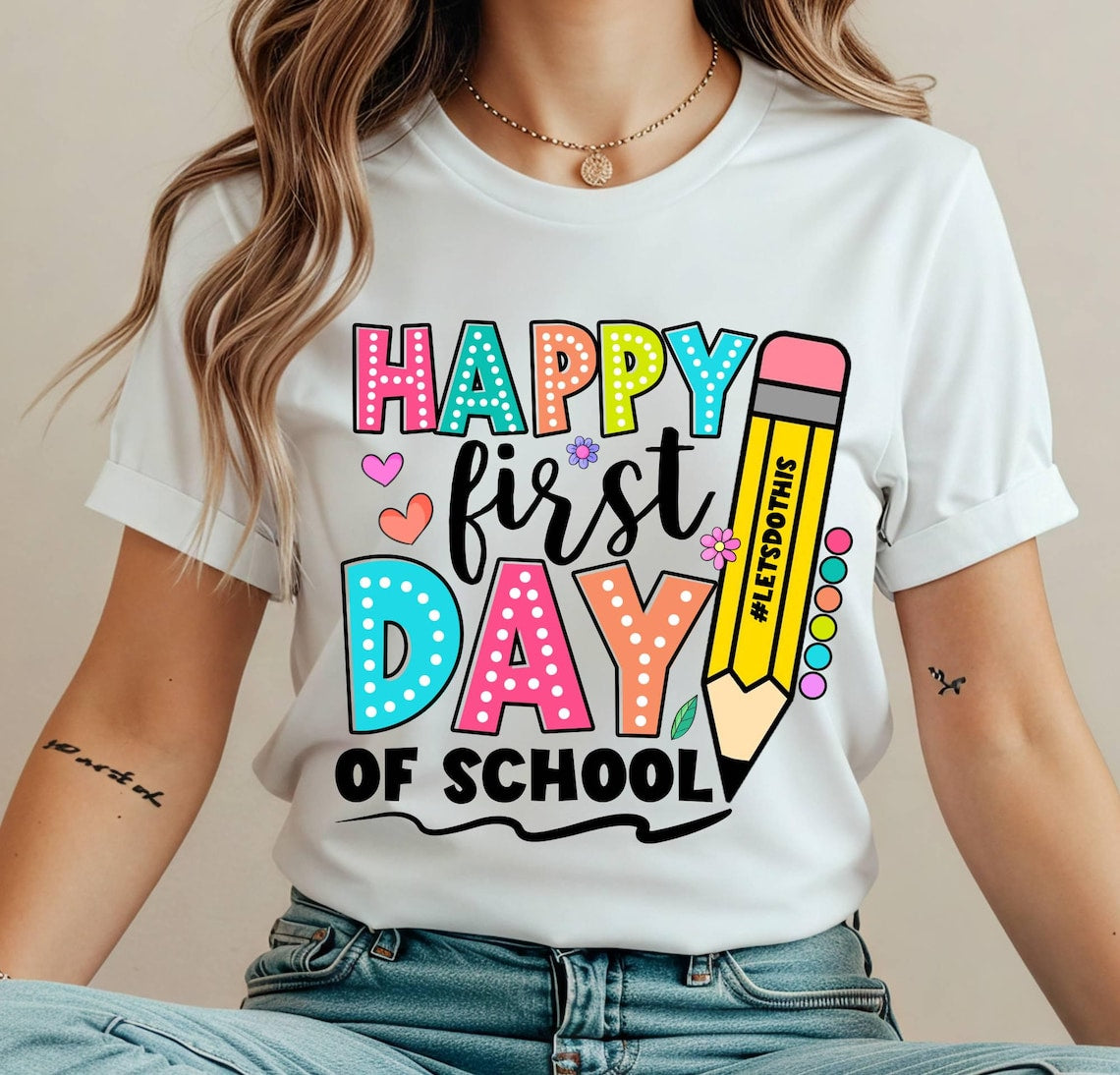 Happy First Day Of School Shirt, Back To School Shirt, Teacher Gift, Gift for Teachers, Elementary Teacher Shirt, Teacher Appreciation Shirt
