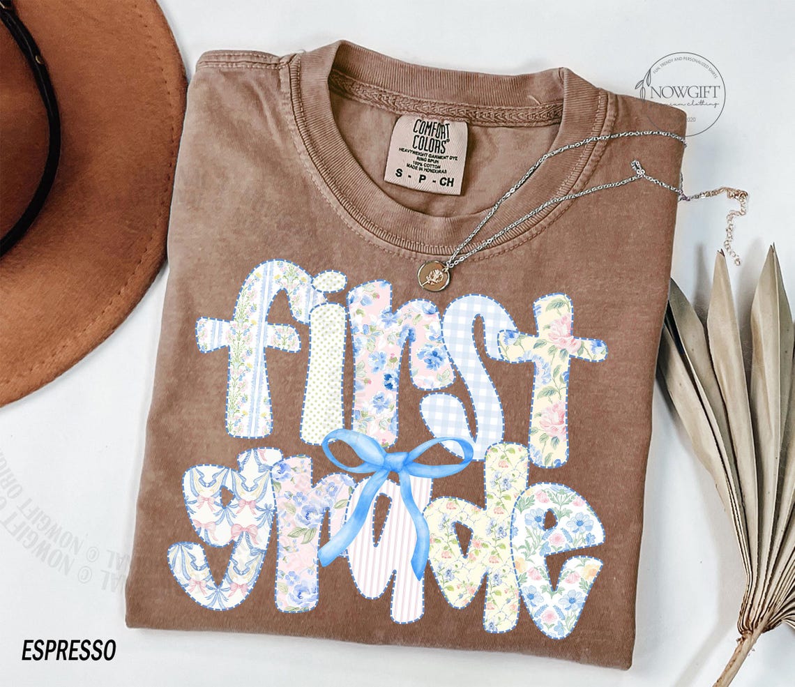 First Grade Teacher Shirt, Back to School 1st Grade Tee, Teacher Appreciation Gift, Cute Elementary School, Coquette Bow